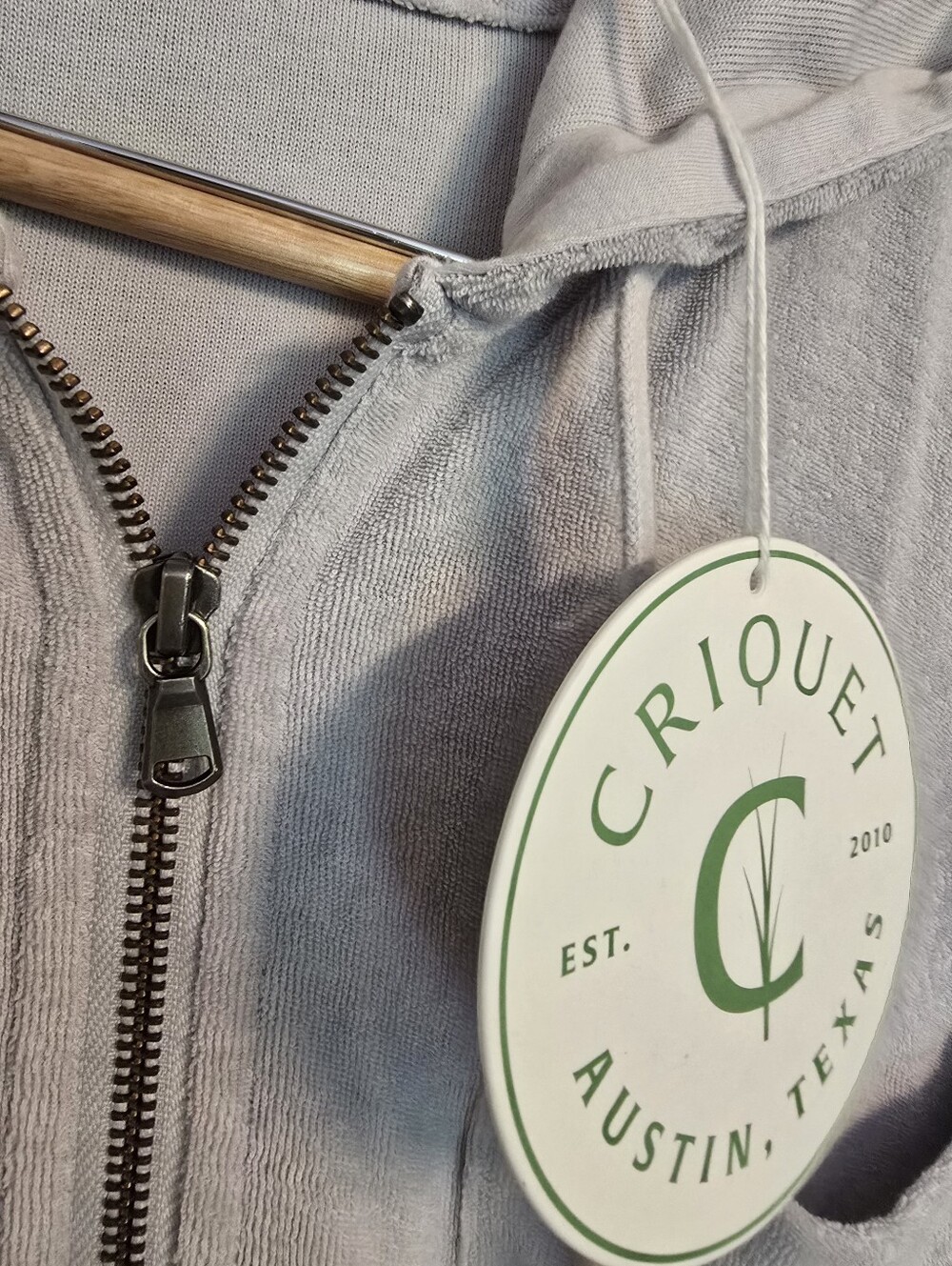 Criquet - Light Grey, Men's, Terry, Zip Hoodie - Size Large. Brand New w/Tags - Picture 4 of 8